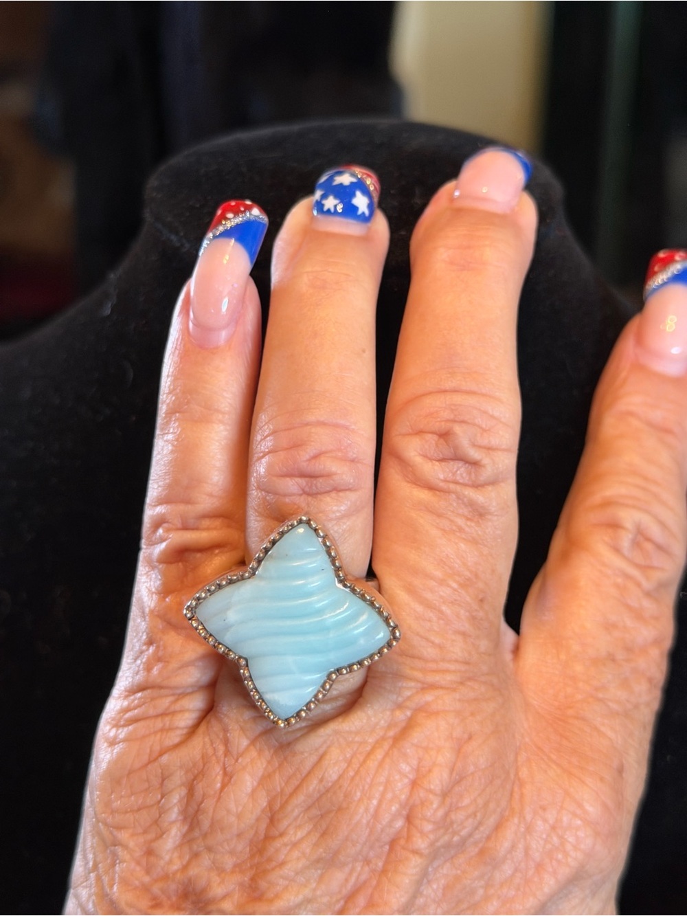 Larimar & Sterling Ring
